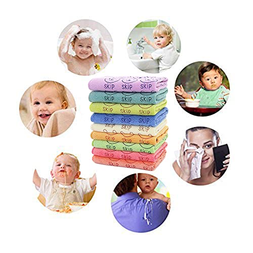MOM CARE Microfibre Face Towels for Babies -Extra Soft/Quick Dry/Strong Water Absorbent/Bathing Towel for Kids,Boys and Girls (Pack of 6 i) Multi Color L-24cm X B-24cm for Newborn and Above - Image 5
