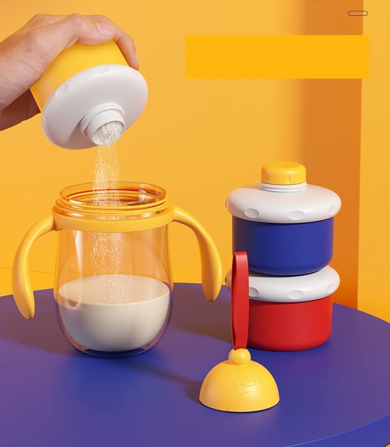 Moppets موزع حليب الأطفال/مسحوق الحليب المحمول ثلاثي الطبقات من موبتس | خالي من BPA، للأطفال/الرضع/الصغار، أزرق-بنفسجي - Image 5