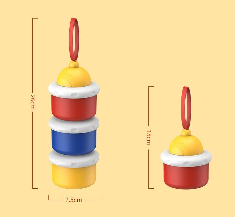 Moppets موزع حليب الأطفال/مسحوق الحليب المحمول ثلاثي الطبقات من موبتس | خالي من BPA، للأطفال/الرضع/الصغار، أزرق-بنفسجي - Image 4