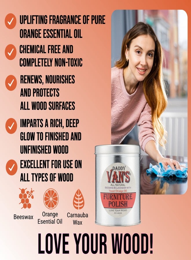 Daddy Van's All Natural Beeswax & Lavender with Sweet Orange Oil Furniture Polish - 32 Ounce Economy Size - Image 5