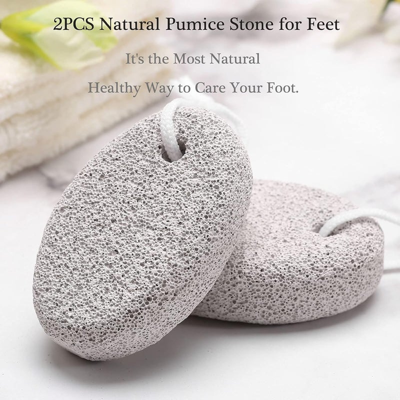 HOOMBOOM 2PCS Natural Pumice Stone for Feet, Lava Pedicure Tools Hard Skin Callus Remover for Men/Women Feet and Hands - Natural Foot File Exfoliation to Remove Dead Skin - Image 2