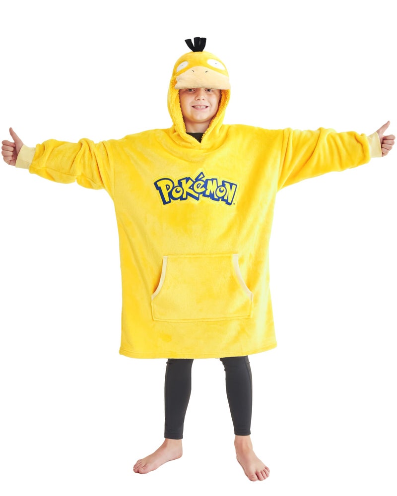 Pokemon Boys Oversized Hoodie with Sherpa-Lined Hood - Blanket Hoodies for Kids (Yellow Psyduck) - Image 1