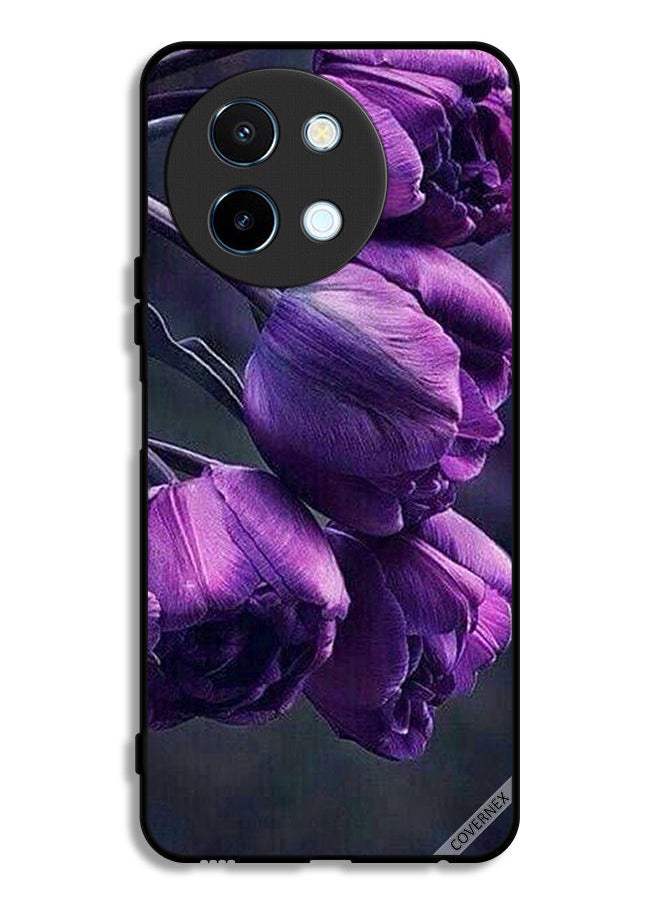 Covernex Vivo Y38 5G Protective Case Cover Dark Flowers  - Image 1