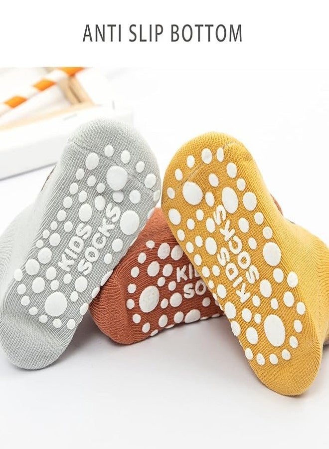 Zomify 5 Pairs Baby Socks Non Slip Toddler Socks Kids Cotton Grip Socks Anti Skid with Gripper Cartoon Pattern for Boys Girls 0-4 Years (Tom And Jerry Socks) - Image 3