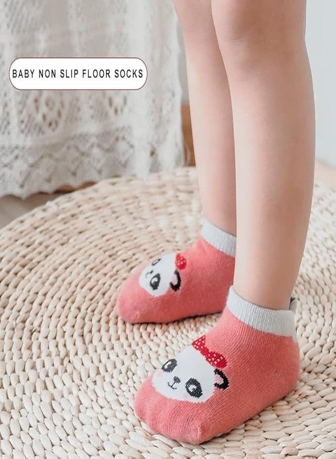 Zomify 5 Pairs Baby Socks Non Slip Toddler Socks Kids Cotton Grip Socks Anti Skid with Gripper Cartoon Pattern for Boys Girls 0-4 Years (Tom And Jerry Socks) - Image 5
