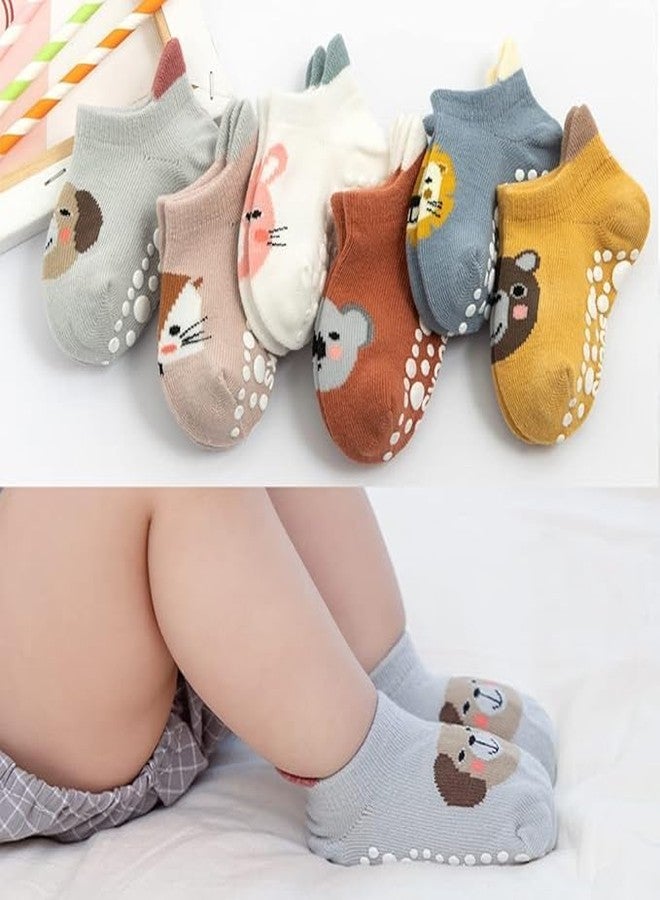 Zomify 5 Pairs Baby Socks Non Slip Toddler Socks Kids Cotton Grip Socks Anti Skid with Gripper Cartoon Pattern for Boys Girls 0-4 Years (Tom And Jerry Socks) - Image 4