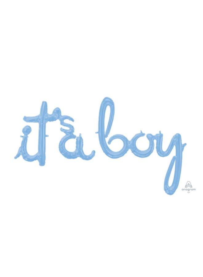 It's a boy  Balloon Foil Mylar Cursive Letters Banner Girl Baby Gender Reveal Birthday Balloons Party Decor Supplies blue - Image 1