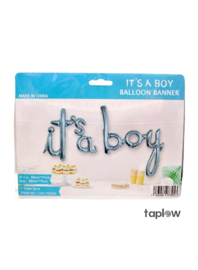 It's a boy  Balloon Foil Mylar Cursive Letters Banner Girl Baby Gender Reveal Birthday Balloons Party Decor Supplies blue - Image 2