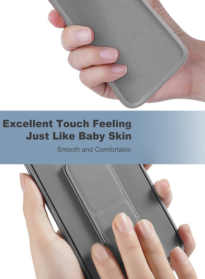 Wtech Apple iPhone 17 Pro 5G 2025 Hand Grip Foldable Magnetic Kickstand Wrist Strap Finger Grip with Built-in Iron Case Cover (MCGHSN) - Grey - Image 4