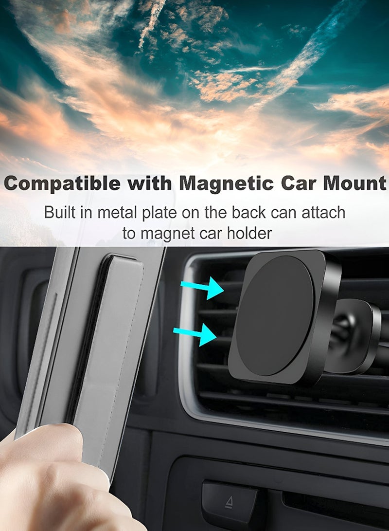 Wtech Apple iPhone 17 Pro 5G 2025 Hand Grip Foldable Magnetic Kickstand Wrist Strap Finger Grip with Built-in Iron Case Cover (MCGHSN) - Grey - Image 3