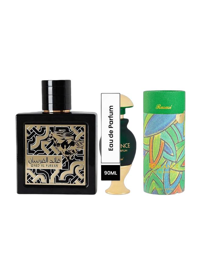 Lattafa Qaed Al Fursan & Romance Combo (90ml + 45ml) - Image 1