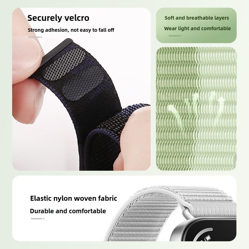 erorex For Huawei Watch Fit 4 Pro / Fit 4 / Fit 3 Nylon Loop Hook And Loop Fastener Watch Band(Lime Green Mint Green) - Image 4