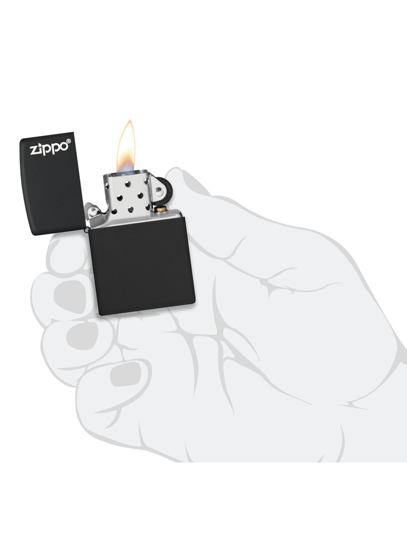 Zippo 218ZL Black Matte with Zippo Logo Windproof Lighter - Image 4