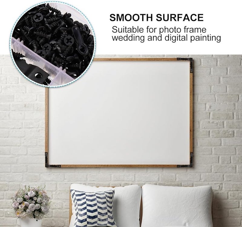 مجموعة علاقات الصور السوداء 550 قطعة خطافات مثلثة مسننة متينة للإطارات والصور والملصقات - Image 3