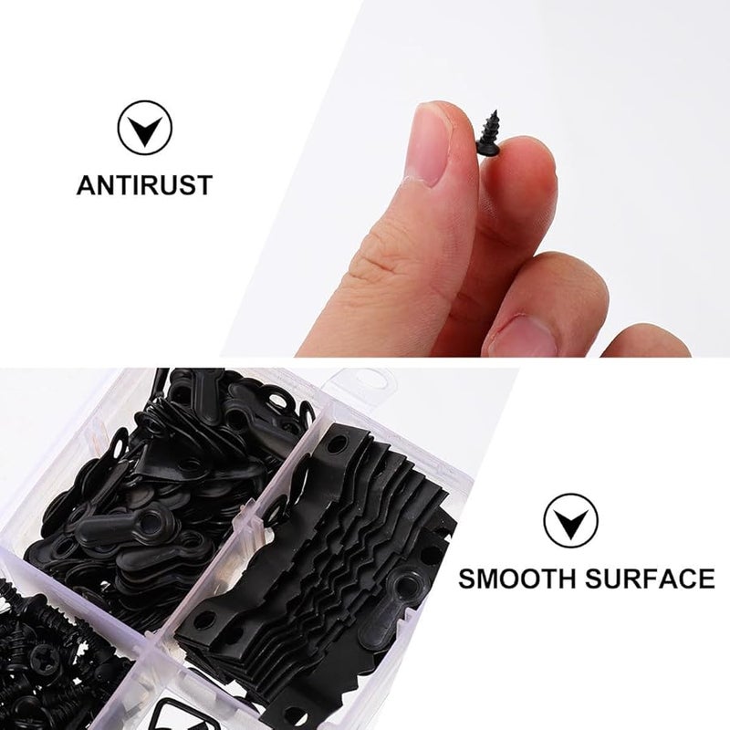 مجموعة علاقات الصور السوداء 550 قطعة خطافات مثلثة مسننة متينة للإطارات والصور والملصقات - Image 4