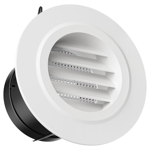 Hon&Guan 3 in Soffit Exhaust Vent, Dryer Vent Cover Round 3 Inch Vent Cover with Built-in a Fly Screen for Bathroom Office Home (ø75mm) - Image 1