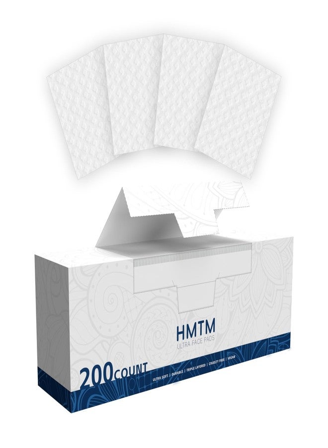 HMTM Cotton Pads, 100% Pure Cotton and Lint Free, 200 Count, Cotton Rounds for Face, Natural for Makeup Remover, Nail Polish Remover, Suitable for All Skin Types - Image 1