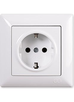 Günsan Elektrik Günsan Visage White Grounded Socket 