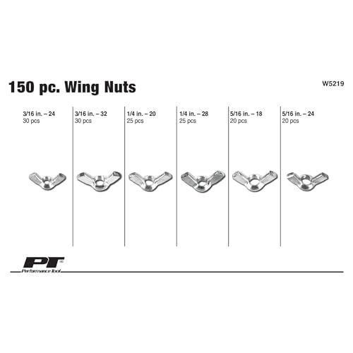 Performance Tool W5219 150pc Wing Nut Assortment With Case - Image 2