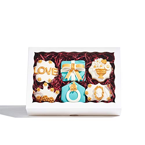 JCXGRVC 4PCS 10 x 7 x 2.5 inches Elegant Cookies Boxes, Strawberries Boxes with Display Window, White Paper Box - Image 4