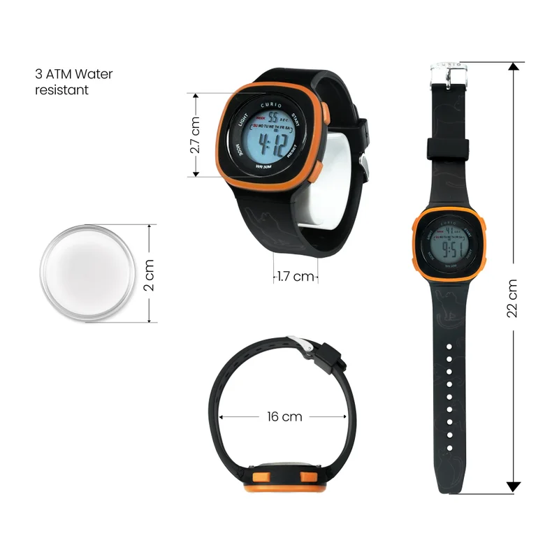 Curio  Kids's Plastic Digital Watch CU-2207LK-8 - 37 mm  | Best Price UAE