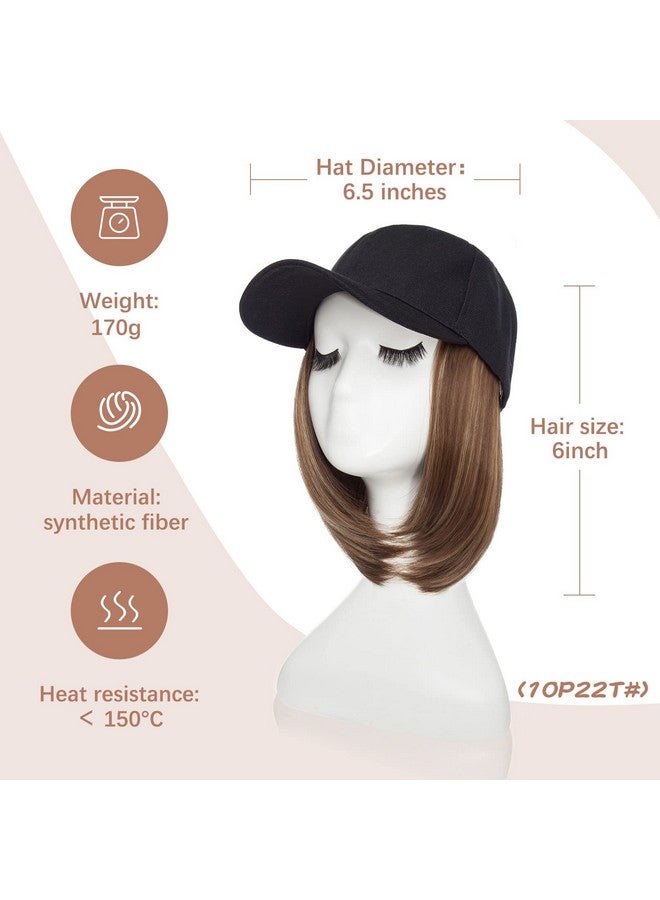 SEGO Baseball Cap With Hair Extensions For Women Heat Resistant Synthetic 6'' Adjustable Short Straight Hairpiece Replacement Wigs In Hat For Girls - Image 3