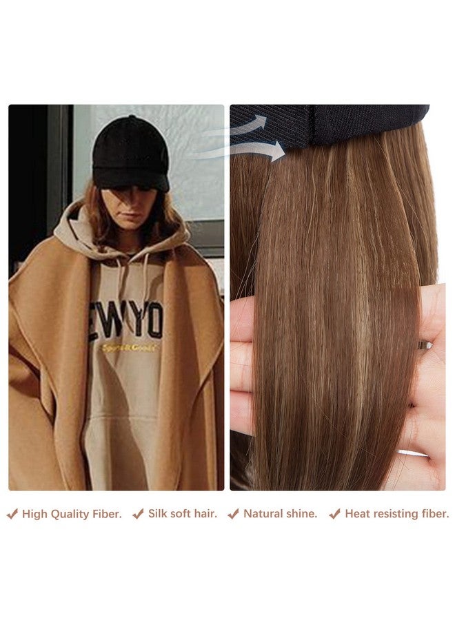 SEGO Baseball Cap With Hair Extensions For Women Heat Resistant Synthetic 6'' Adjustable Short Straight Hairpiece Replacement Wigs In Hat For Girls - Image 2