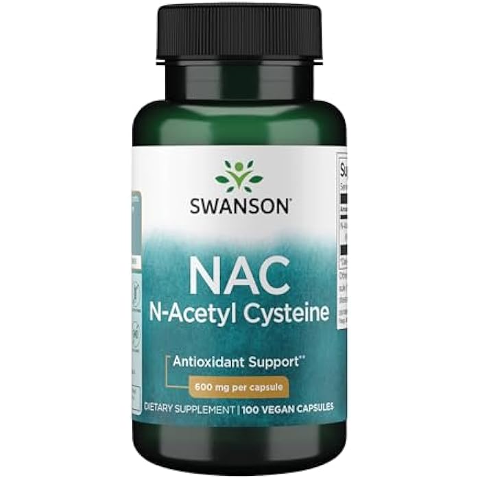 Swanson NAC N-Acetyl Cysteine Antioxidant Liver Support & Amino Acids Supplement 600 mg 100 Capsules - Image 1