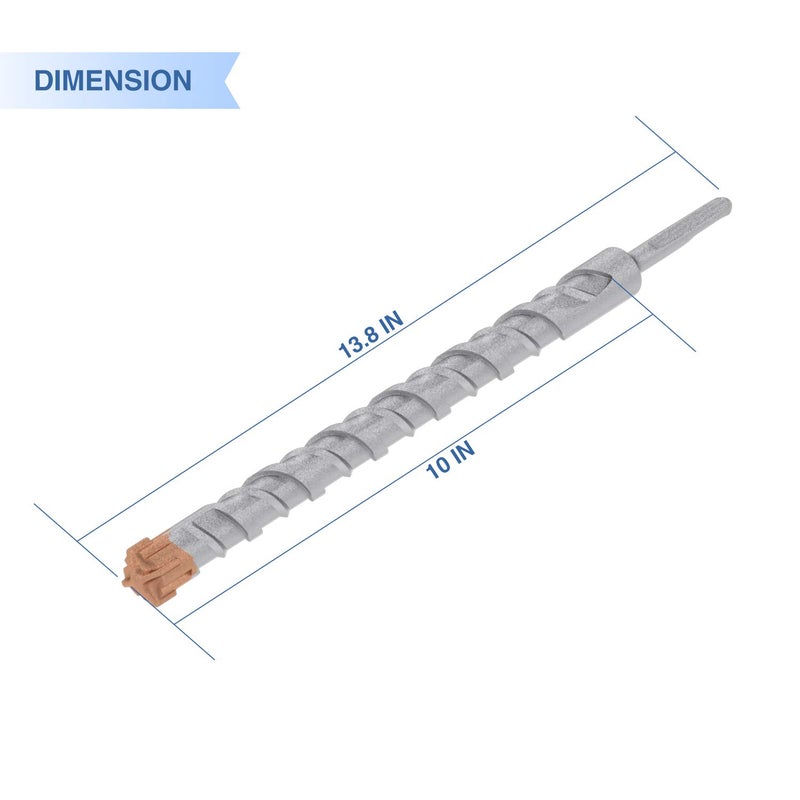 EK E&K 1-3/8’’ Inch SDS Plus Rotary Hammer Drill Bit for Anchoring in Concrete Masonry Stone Cement Fencing Fence Panels Installation - Image 4