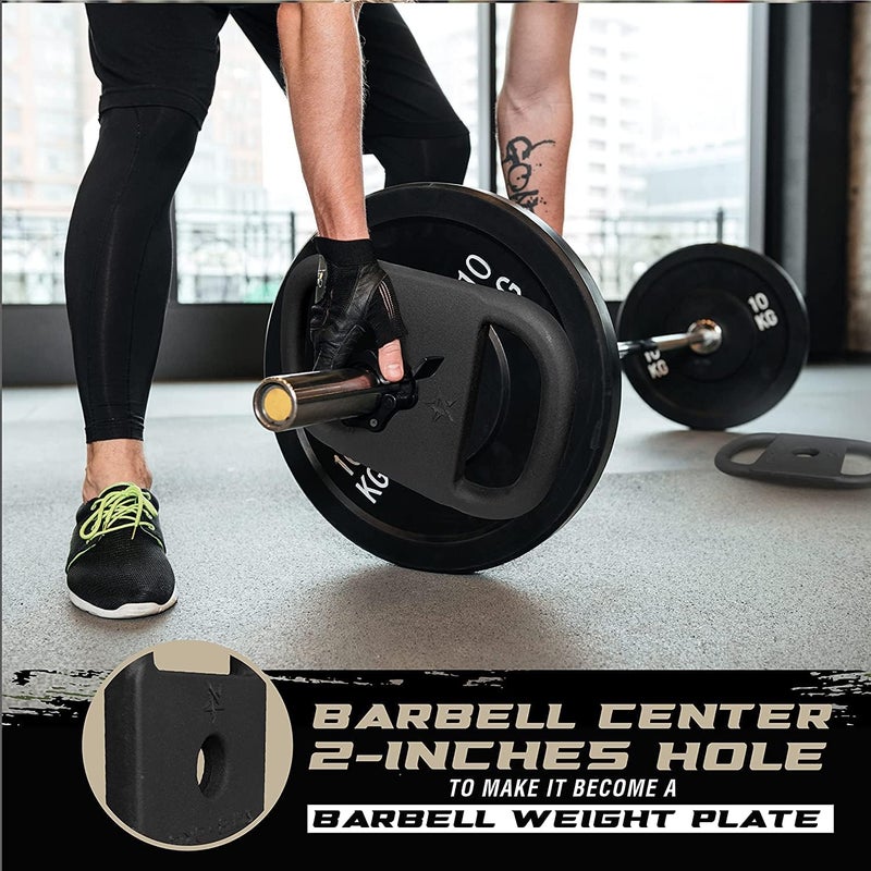 Yes4All وزن ريك من الحديد الزهر بتصميم أمريكي مسجل ببراءة اختراع من Yes4All 20LB مع مقبض دائري مطور وحافة ناعمة - Image 4