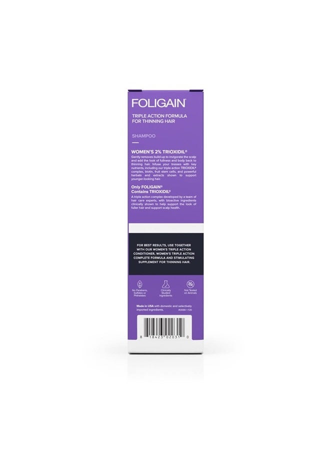 FOLIGAIN Triple Action Shampoo For Thinning Hair, Women's Volumizing Shampoo with 2% Trioxidil, 8 Fl. Oz. (WRGroup) - Image 4