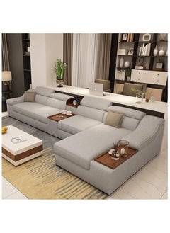 Generic Elegance Meets Comfort 7 Seater Cotton Fabric Combination Set for Cafe and Hotel Living Rooms  - Image 1