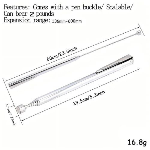 Adullpony Telescoping Magnetic Pickup Tool - Extendable Stick 2Pcs Includes 8LB & 2LB Magnet for Mechanics, Car Tools, Reaching Hard-to-Reach Areas - Image 5