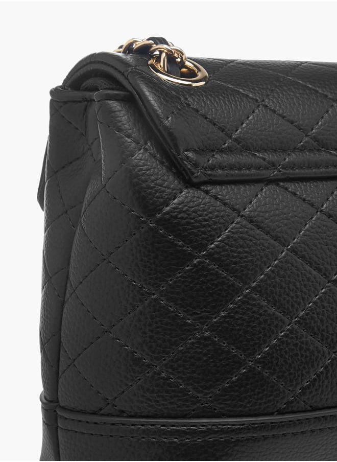 Le Confort - Womens Quilted Crossbody Bag With Flap Closure And Chain Strap - Image 1