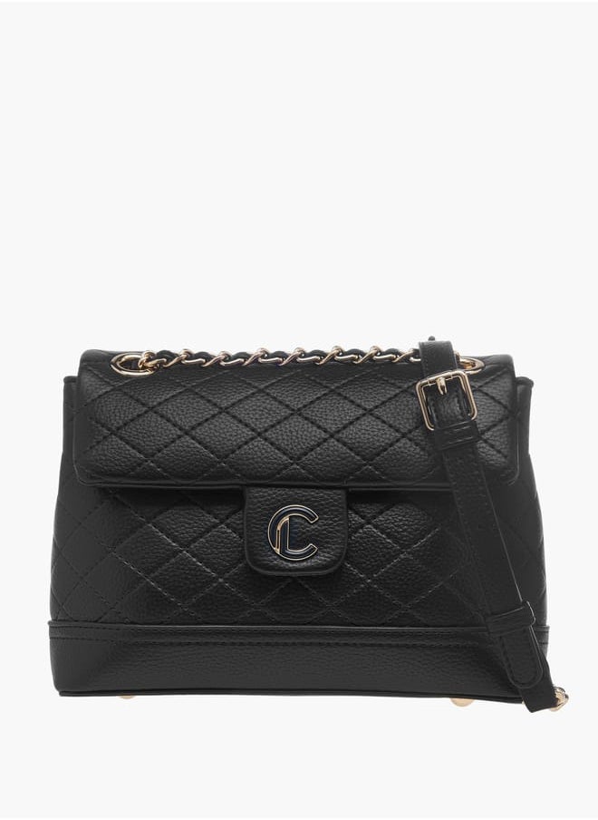Le Confort - Womens Quilted Crossbody Bag With Flap Closure And Chain Strap - Image 1