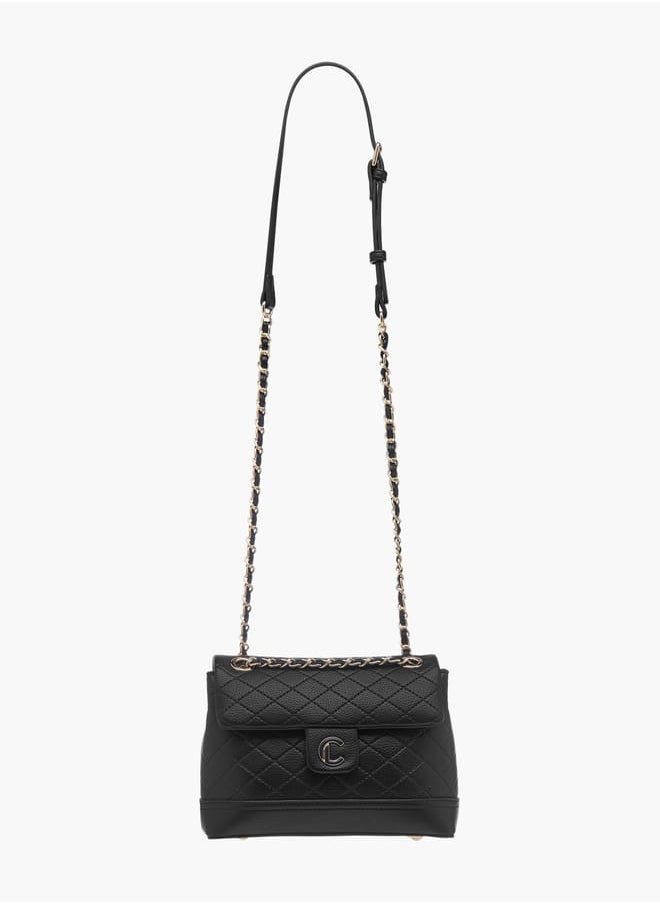 Le Confort - Womens Quilted Crossbody Bag With Flap Closure And Chain Strap - Image 1