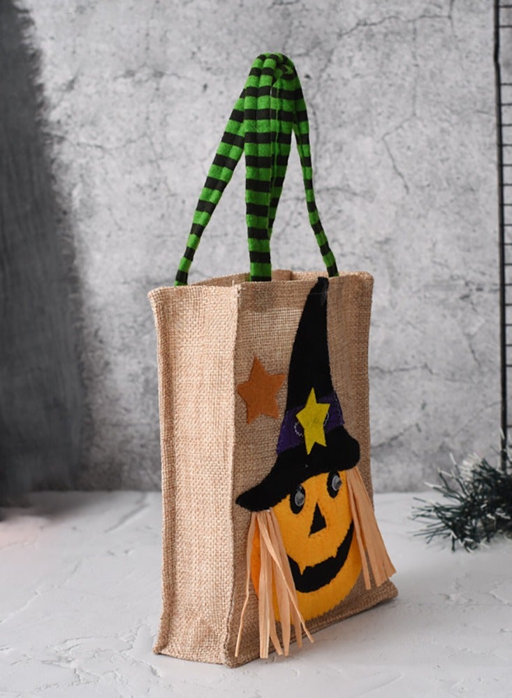 Non-woven Handbags Candy Bags Pumpkin Bag Decorations Prop Gift Bags Halloween (Pumpkin Bag) - Image 3