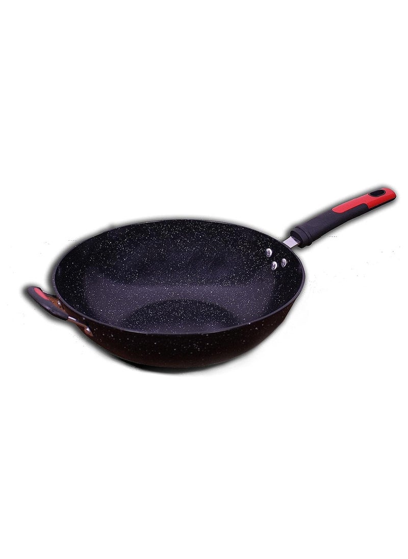 Generic Deep frying pan, size 32 cm, black granite, with 2 handles,  - Image 2