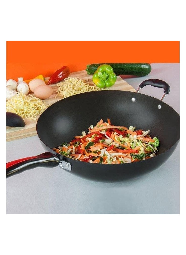 Generic Deep frying pan, size 32 cm, black granite, with 2 handles,  - Image 4