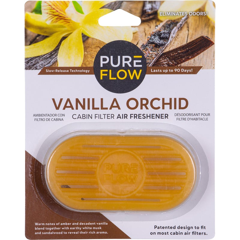 Pureflow Cabin Filter Air Freshener with Odor Eliminator â€“ Fits on Most Car, Truck, and SUV Cabin Air Filters - Vanilla Orchid (1 Pack) - Image 1