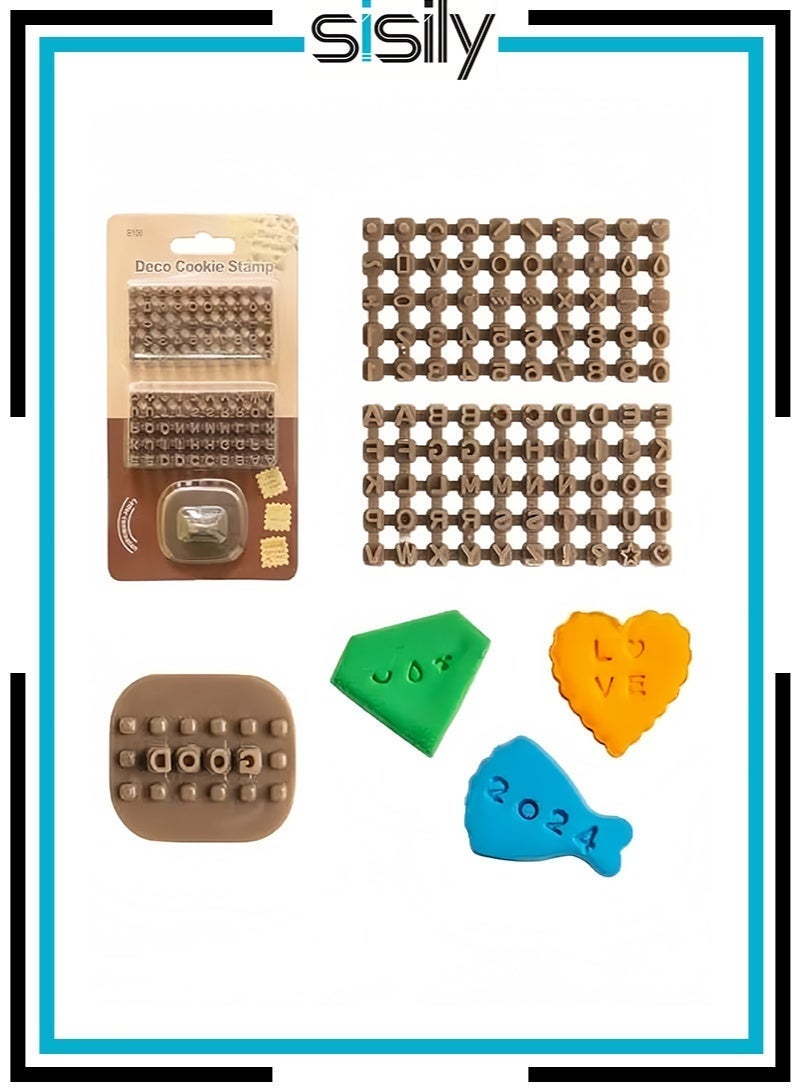 Sisily Cookie Stamp Alphabet Number Symbol Set – Letter Fondant Embosser Cake Decorating Baking Tool Kit - Image 1