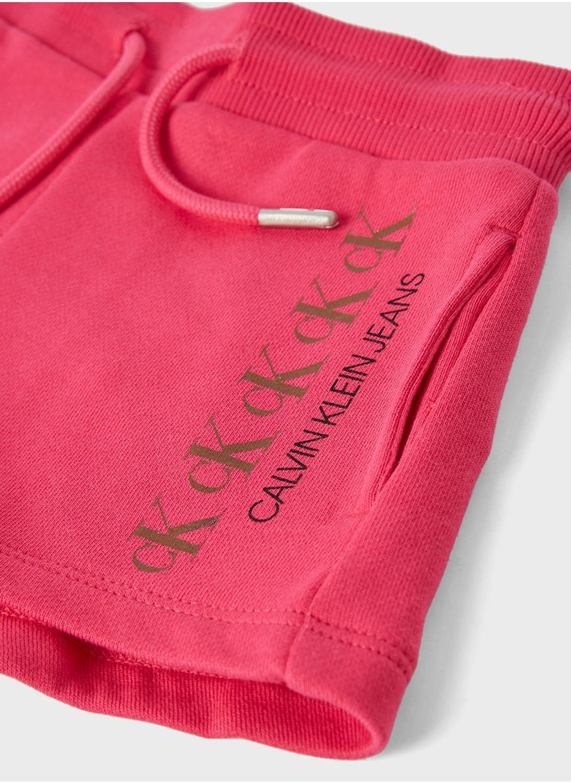 Calvin Klein Jeans - Kids Repeat Monogram Shorts Hot Magenta - Image 1