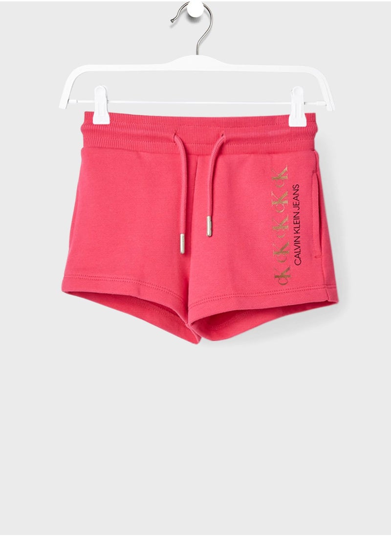 Calvin Klein Jeans - Kids Repeat Monogram Shorts Hot Magenta - Image 1
