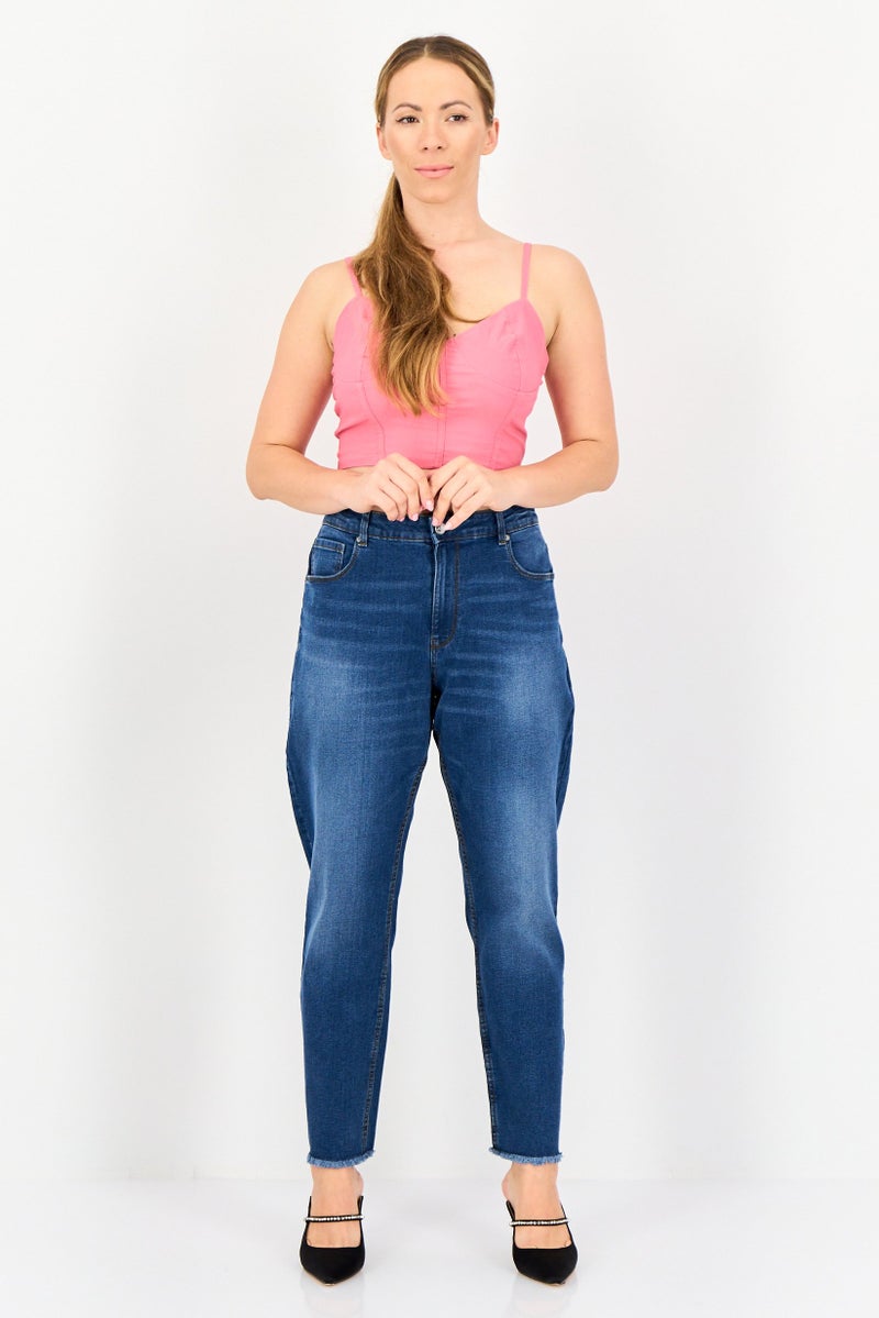 VERO MODA I Scenery by Vero Moda Women Girlfriend Fit Washed Stretchable Jeans, Blue - Image 4