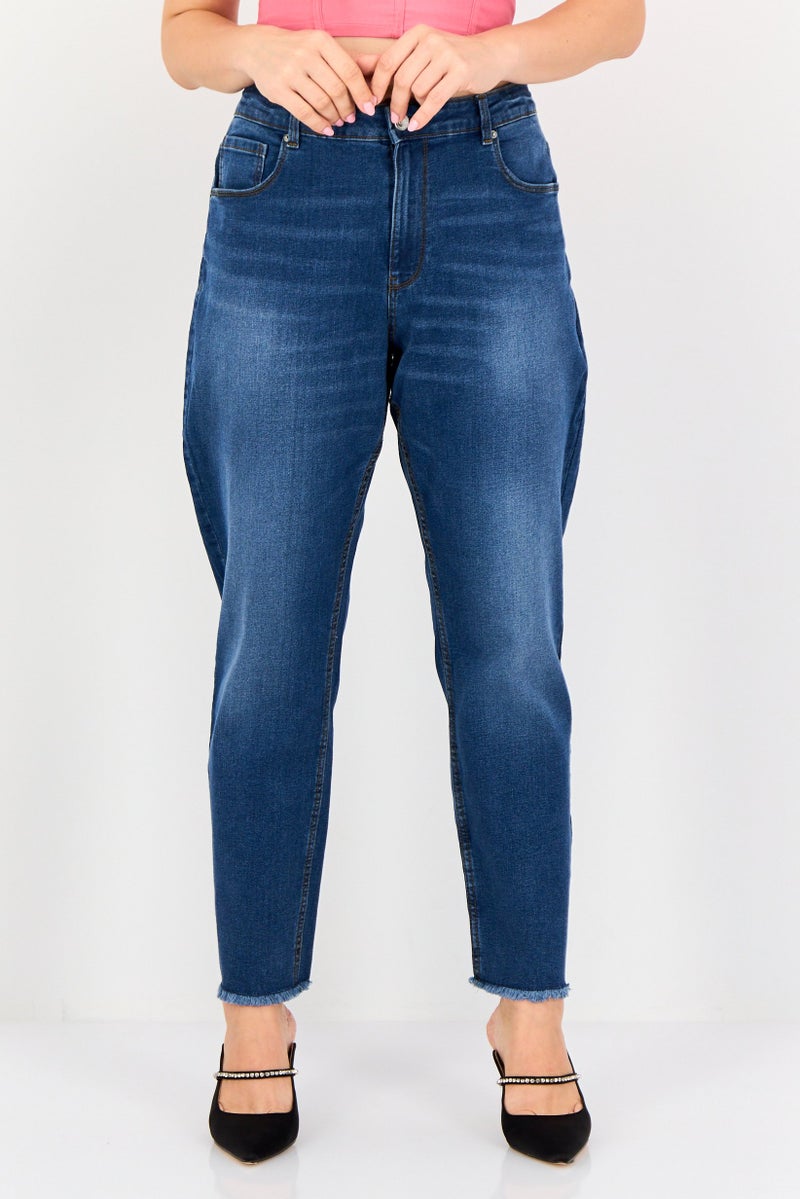 VERO MODA I Scenery by Vero Moda Women Girlfriend Fit Washed Stretchable Jeans, Blue - Image 1