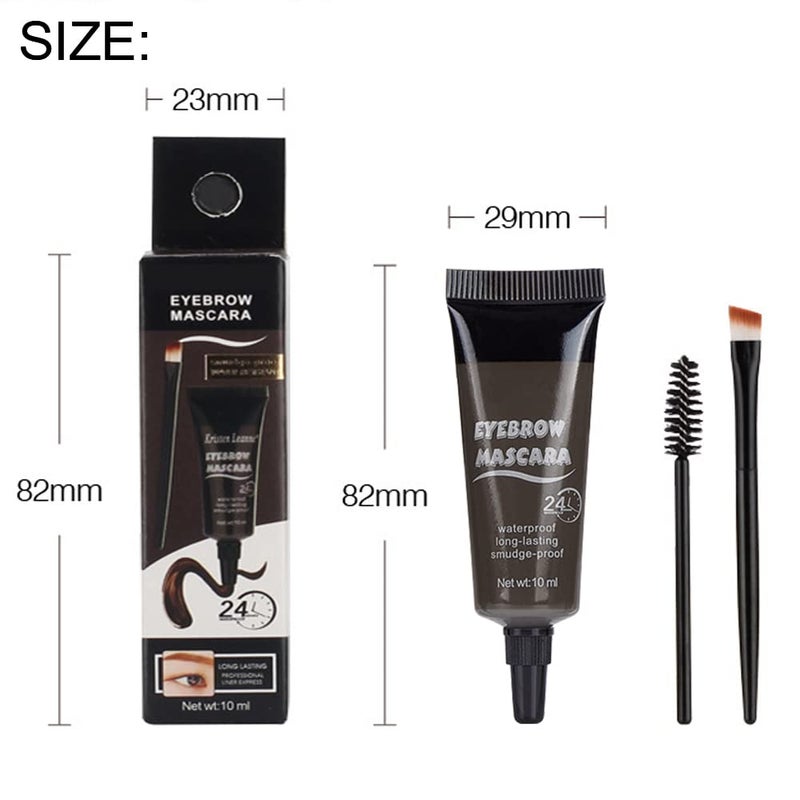 BINGBRUSH Tinted Thickening Eyebrow Mascara with Two Eyebrow Brushes,Brow Fast Sculpt,Waterproof,Transfer-proof,Eyebrow Tinting Kit- Cruelty Free - Light Medium Brown (2 Pack) (04 Black) - Image 5