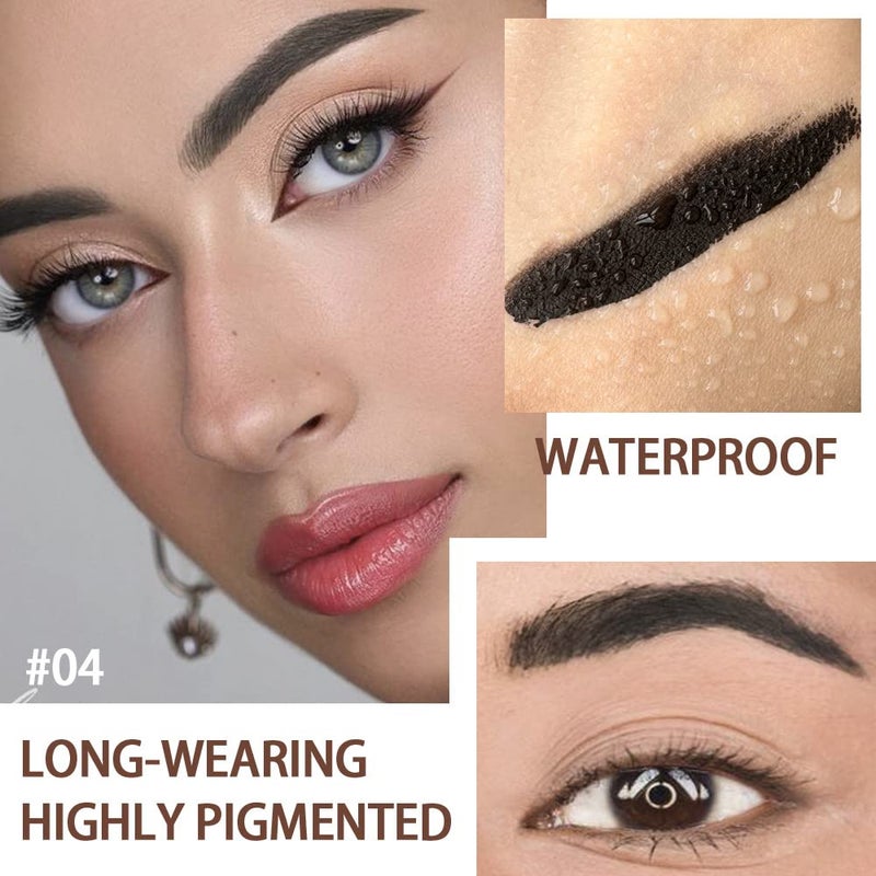 BINGBRUSH Tinted Thickening Eyebrow Mascara with Two Eyebrow Brushes,Brow Fast Sculpt,Waterproof,Transfer-proof,Eyebrow Tinting Kit- Cruelty Free - Light Medium Brown (2 Pack) (04 Black) - Image 2