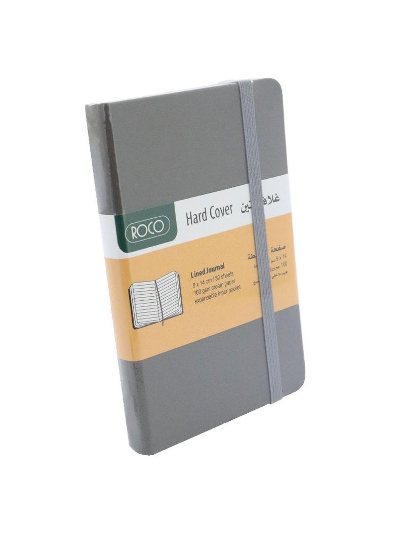 روكو دفتر ملاحظات منقوش بشريط مطاطي 9 × 14 سم، 160 صفحة - Image 1