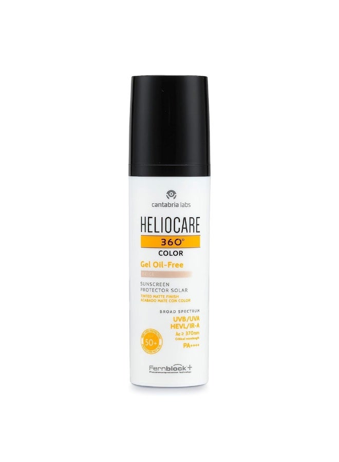 Heliocare 360Â° Gel Oil-Free Broad Spectrum Tinted Sunscreen With SPF50+ & PA++++ - Beige 50ml