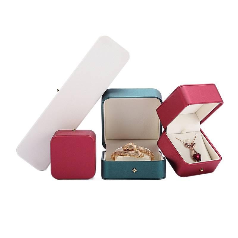 PU Leather Jewelry Box Lockable in Leather for Rings Necklaces and Bracelets EB017 EB09001 Red - Image 2